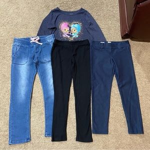 MIXED LOT of 4 GIRL CLOTHES SIZE 6X-7 Pants Jeggings w/ Stretch Gap Art Class…
